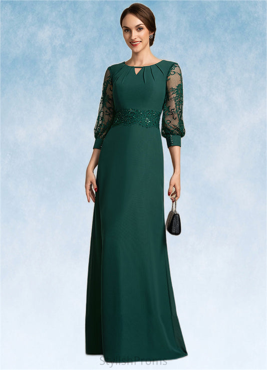 Allyson A-Line Scoop Neck Floor-Length Chiffon Lace Mother of the Bride Dress With Beading Sequins HQ126P0014773