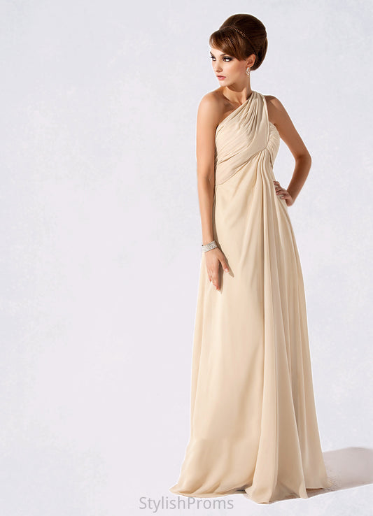 Eleanor Empire One-Shoulder Floor-Length Chiffon Mother of the Bride Dress With Ruffle HQ126P0014777