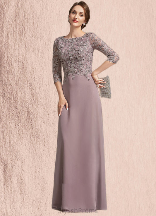 Lana A-Line Scoop Neck Floor-Length Chiffon Lace Mother of the Bride Dress HQ126P0014788