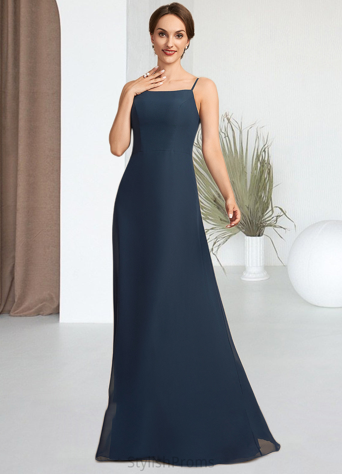 Ashleigh A-Line Square Neckline Floor-Length Chiffon Mother of the Bride Dress HQ126P0014818