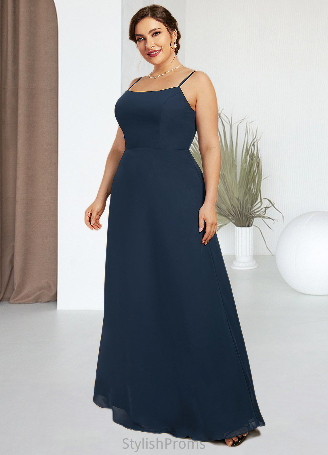 Ashleigh A-Line Square Neckline Floor-Length Chiffon Mother of the Bride Dress HQ126P0014818