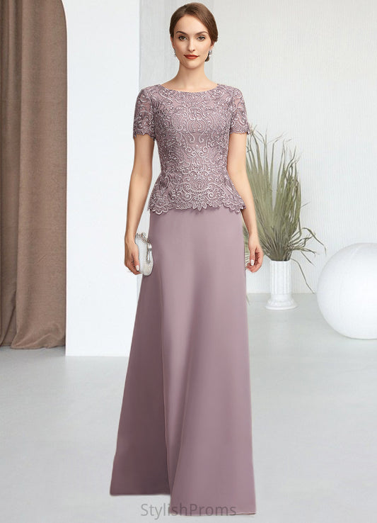 Alana A-Line Scoop Neck Floor-Length Chiffon Lace Mother of the Bride Dress HQ126P0014846