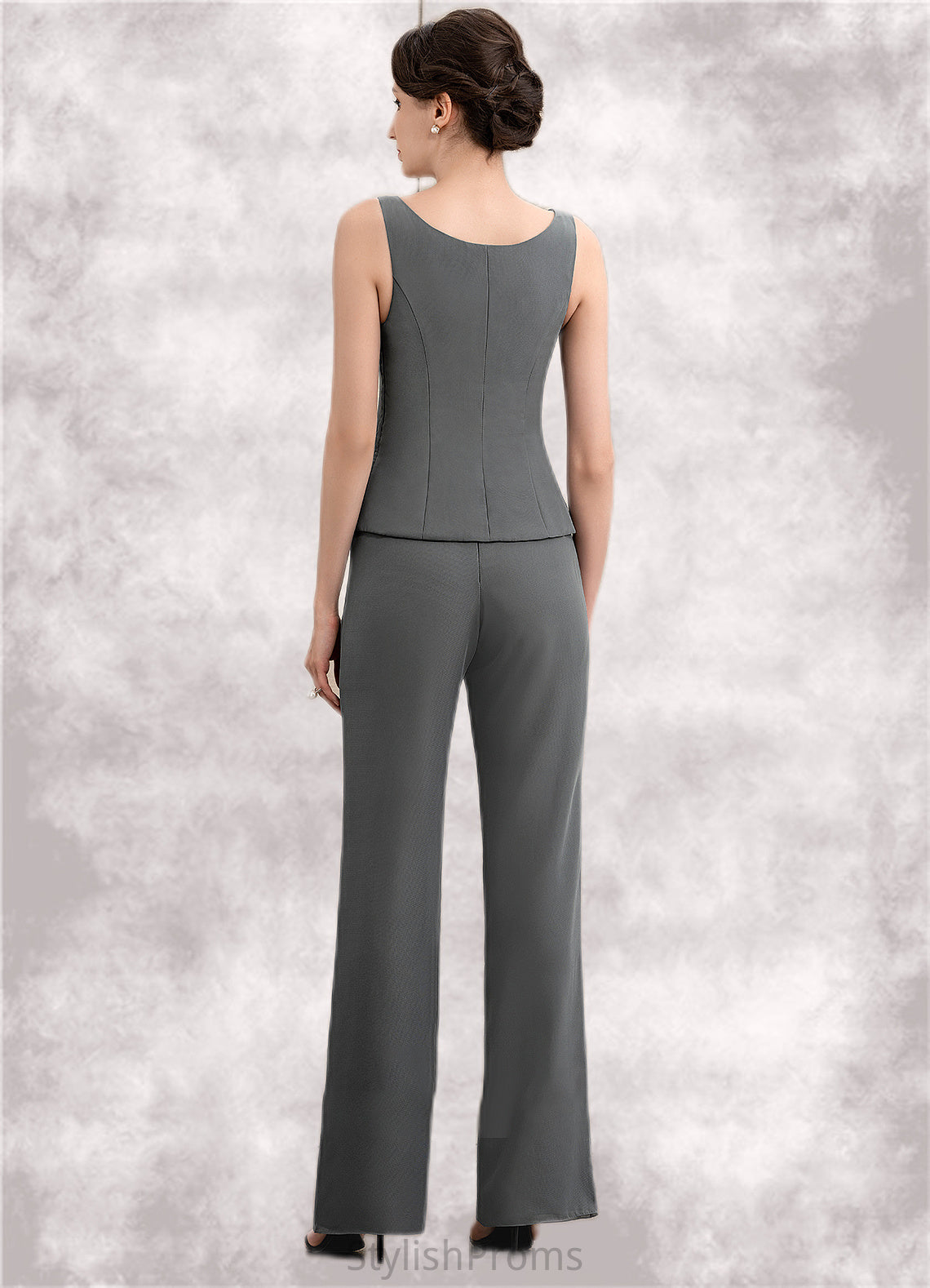 Lillian Jumpsuit/Pantsuit Scoop Neck Ankle-Length Chiffon Mother of the Bride Dress HQ126P0014890