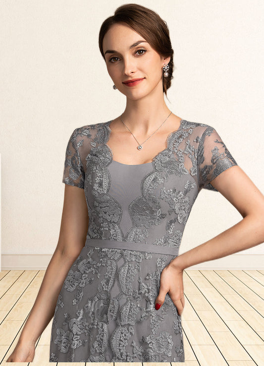 Marisol A-Line Square Neckline Sweep Train Chiffon Lace Mother of the Bride Dress HQ126P0014903