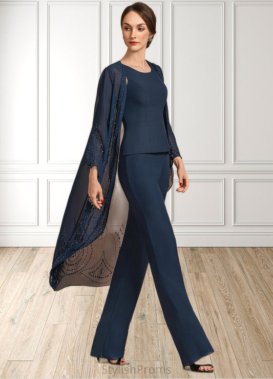 Leah Jumpsuit/Pantsuit Scoop Neck Floor-Length Chiffon Mother of the Bride Dress HQ126P0014914