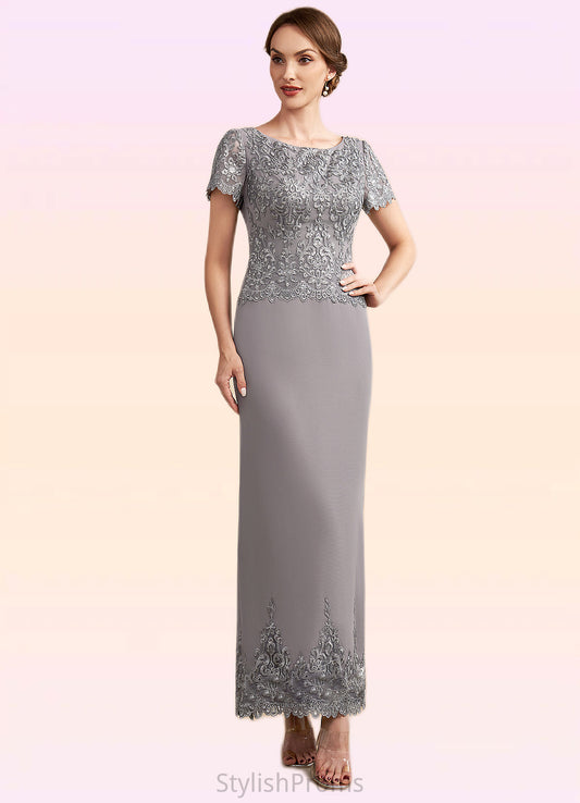 Lucy Sheath/Column Scoop Neck Ankle-Length Chiffon Lace Mother of the Bride Dress With Sequins HQ126P0014922