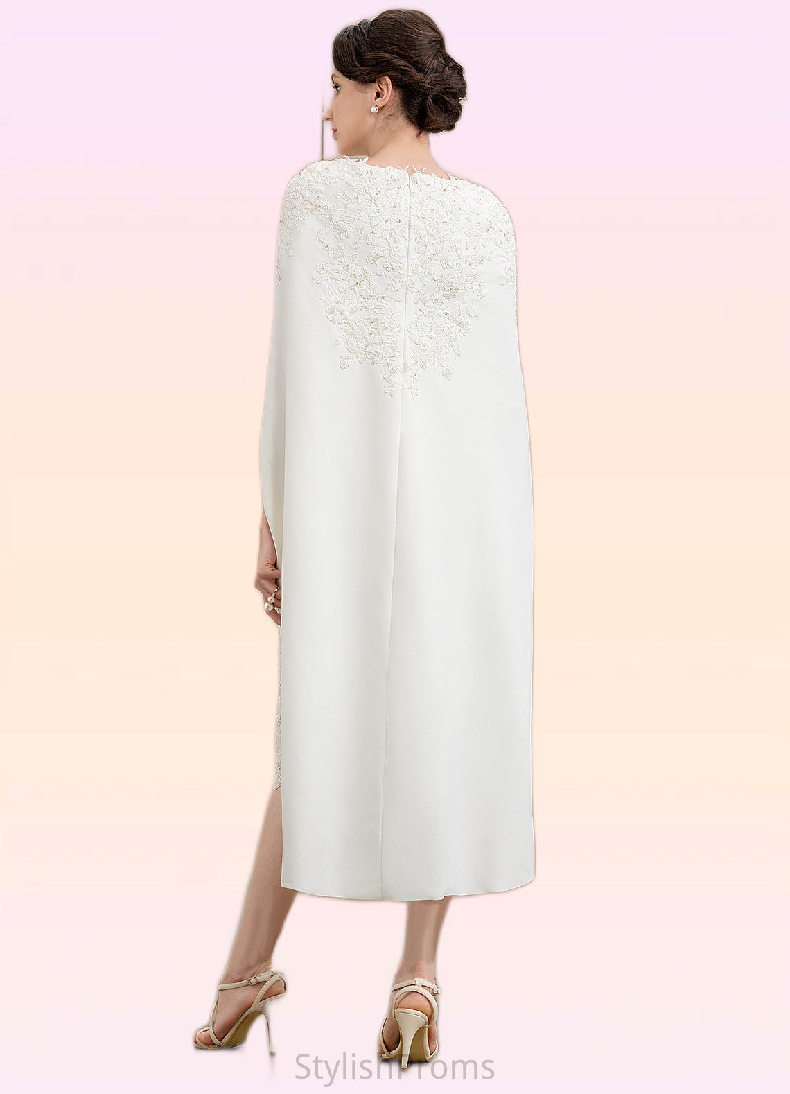 Greta Sheath/Column Sweetheart Knee-Length Lace Stretch Crepe Mother of the Bride Dress With Beading HQ126P0014973