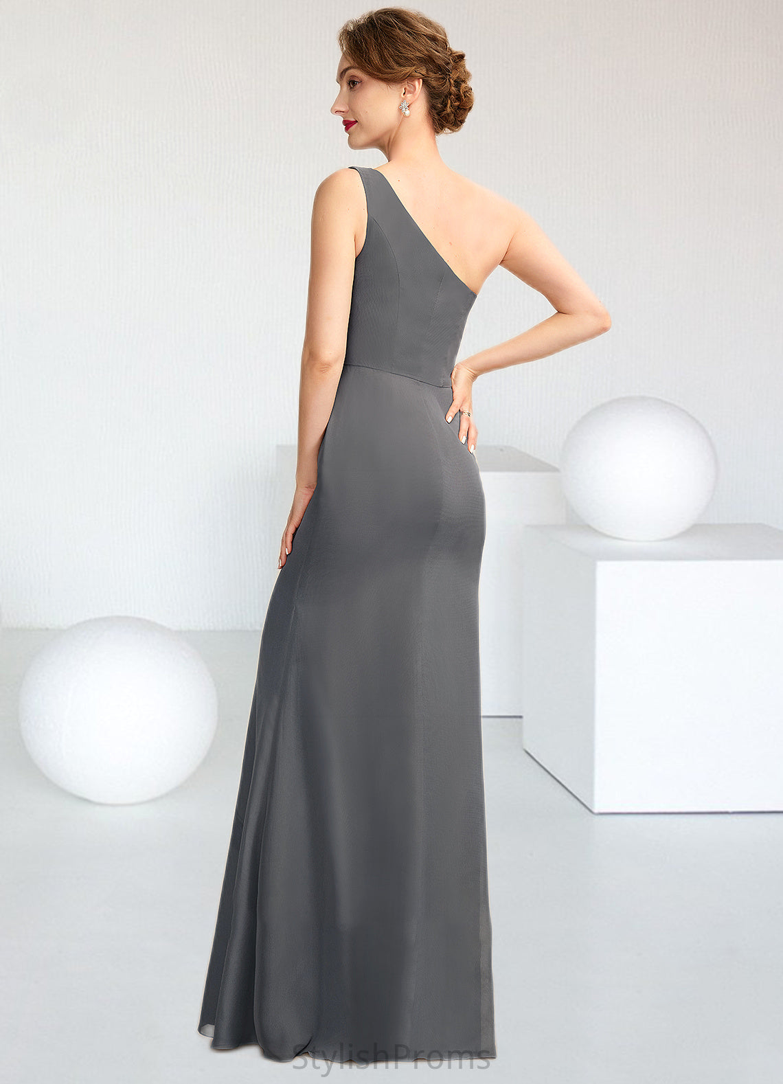 Kinsley Sheath/Column One-Shoulder Floor-Length Chiffon Mother of the Bride Dress HQ126P0014995