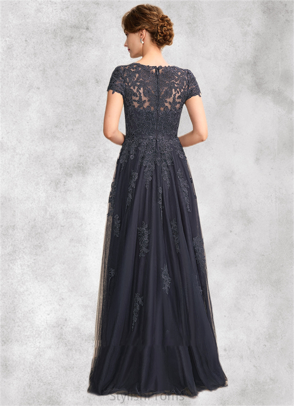 Avah A-Line Scoop Neck Floor-Length Tulle Lace Mother of the Bride Dress With Beading HQ126P0015029