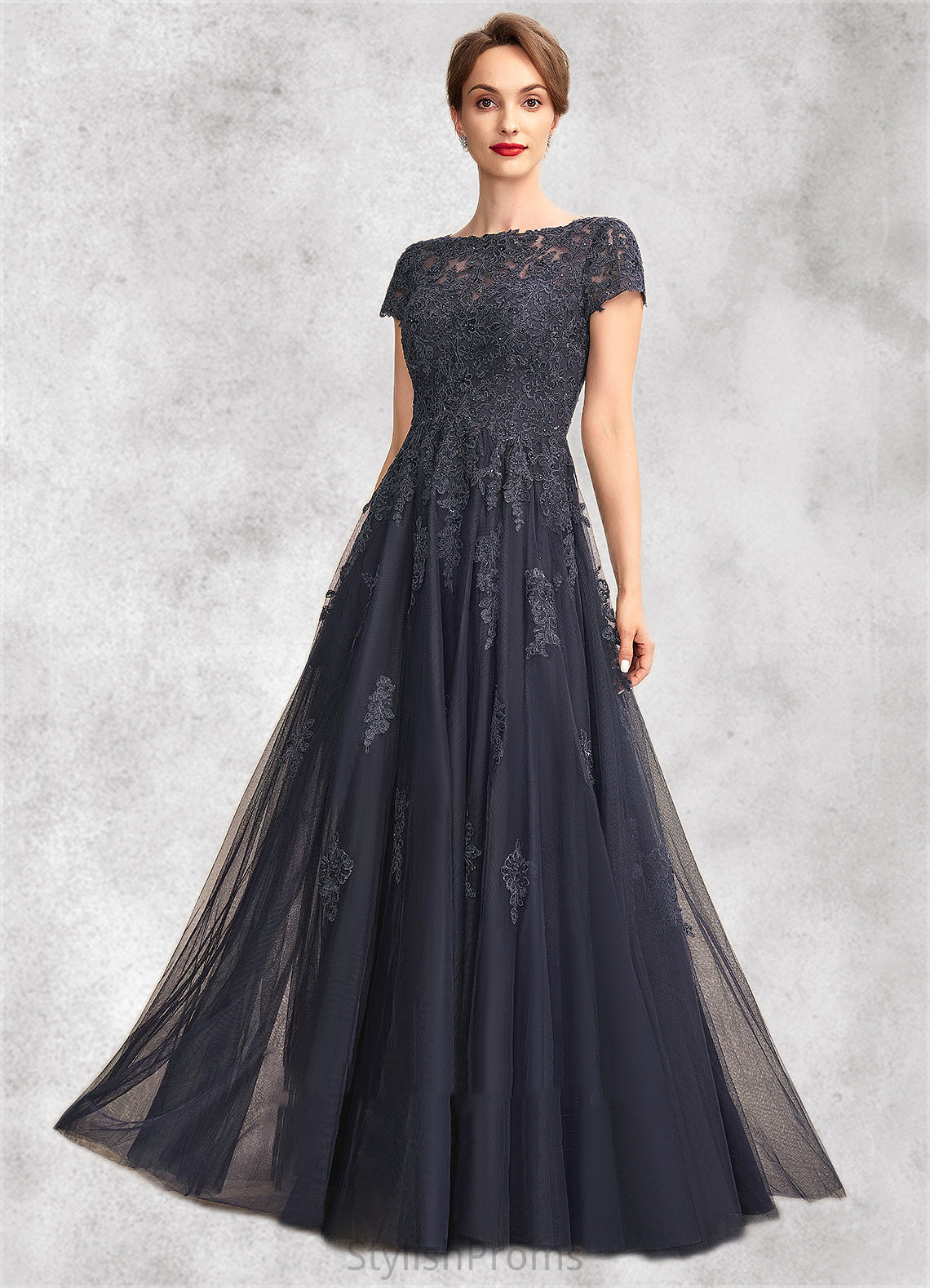 Avah A-Line Scoop Neck Floor-Length Tulle Lace Mother of the Bride Dress With Beading HQ126P0015029