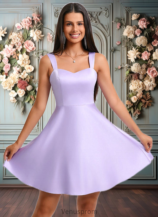 Asia A-line Sweetheart Short Satin Homecoming Dress With Bow HQP0025682