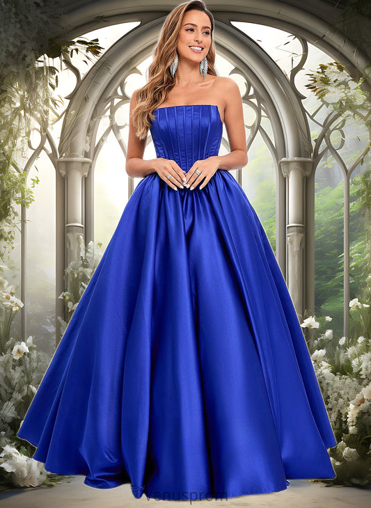 Livia Ball-Gown/Princess Straight Floor-Length Satin Prom Dresses HQP0025831