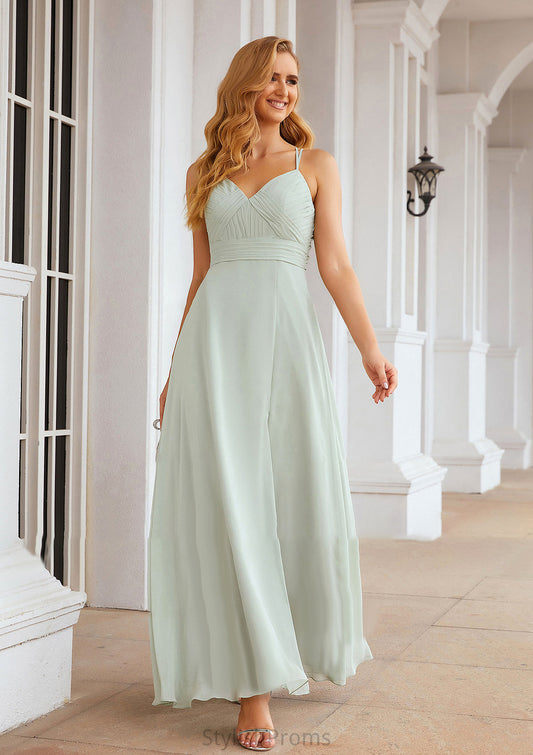 A-line Sweetheart Sleeveless Long/Floor-Length Chiffon Bridesmaid Dresses With Pleated Split.co.uk Tricia HQP0025339