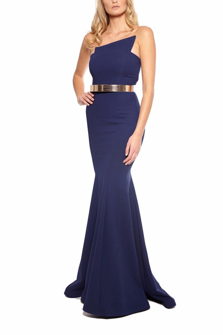 2024 Evening Dresses Mermaid Strapless Satin With Sash Sweep Train