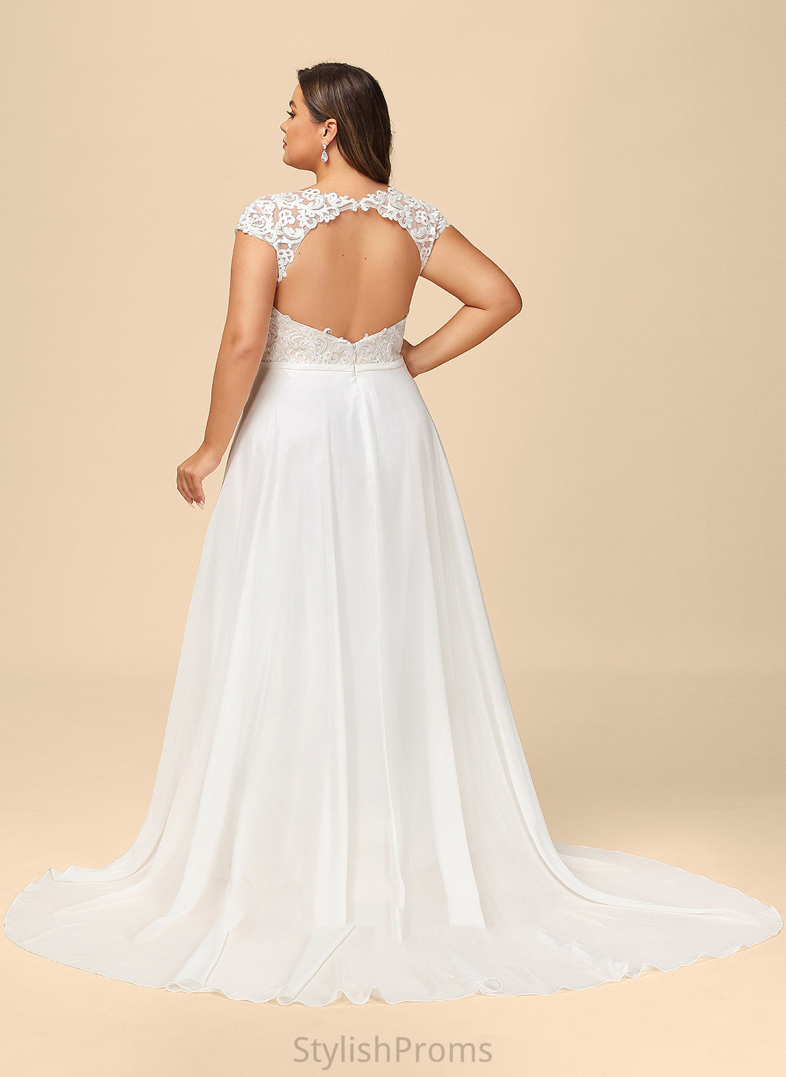 With V-neck Front Lace Dress A-Line Alexia Chiffon Wedding Wedding Dresses Split Train Sweep