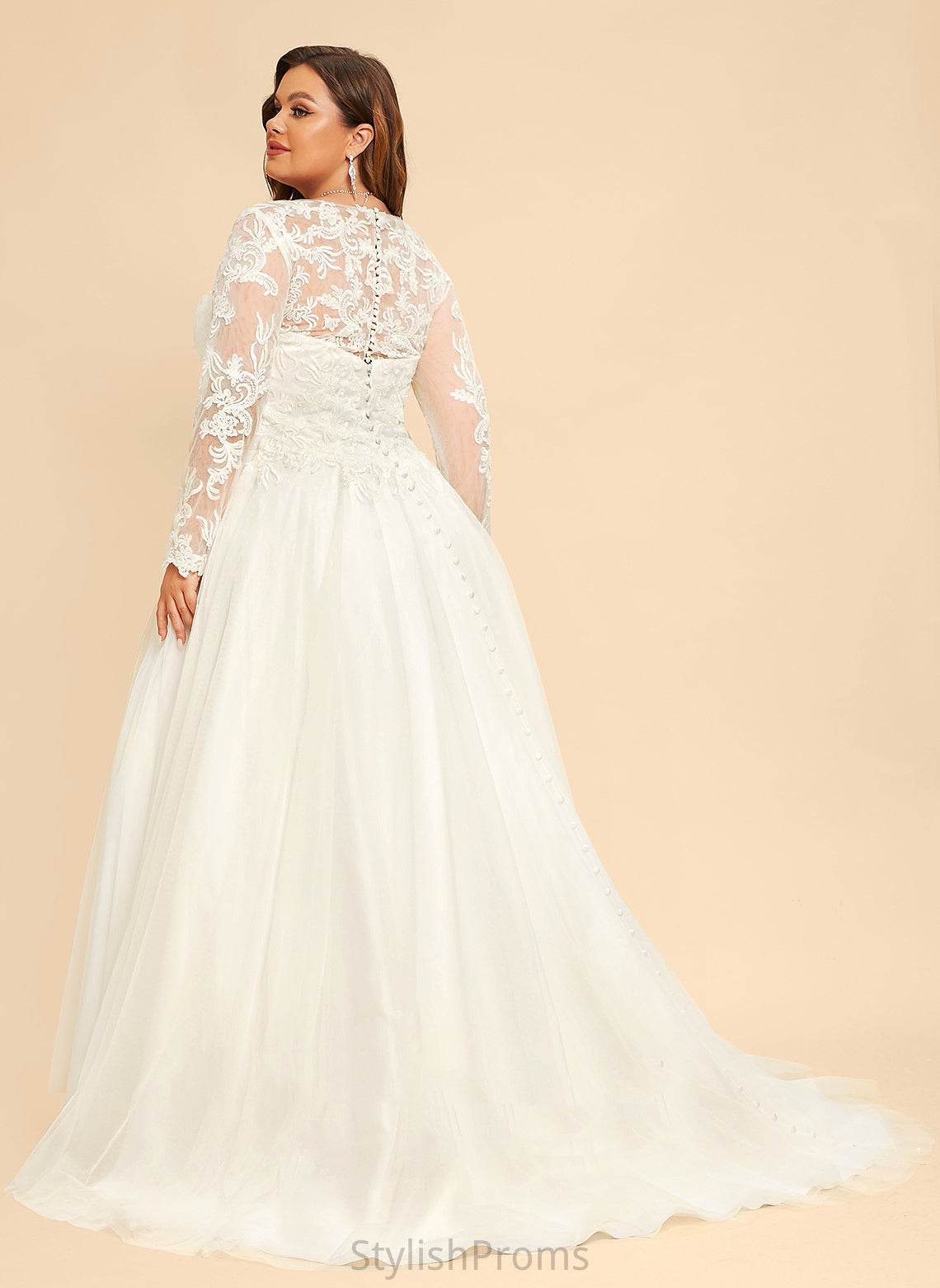 Sweep Ball-Gown/Princess Lace Liliana Tulle Wedding Dresses Train Dress Wedding