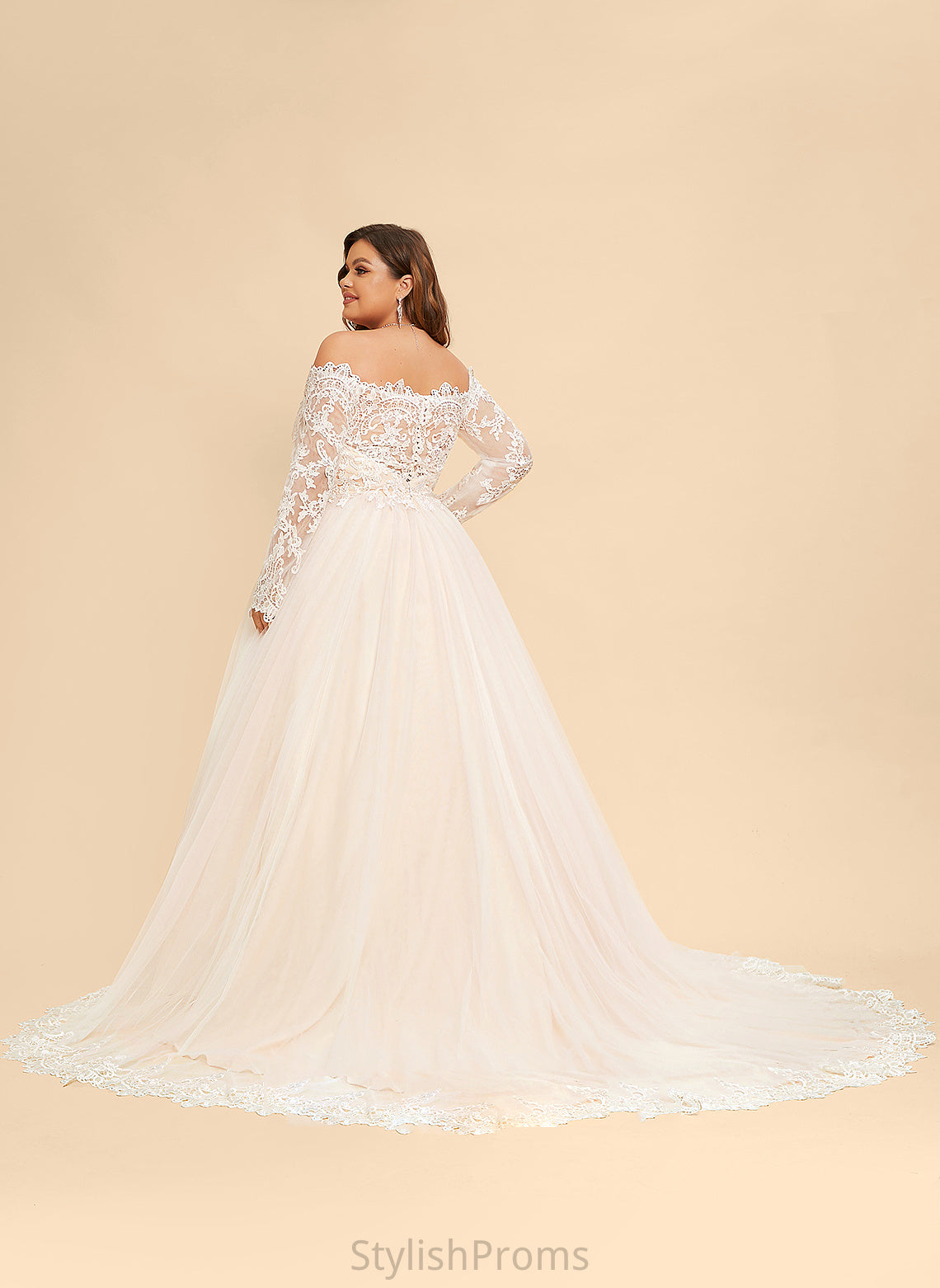 Off-the-Shoulder Chapel Anaya Dress Wedding Train Wedding Dresses Ball-Gown/Princess Lace Tulle