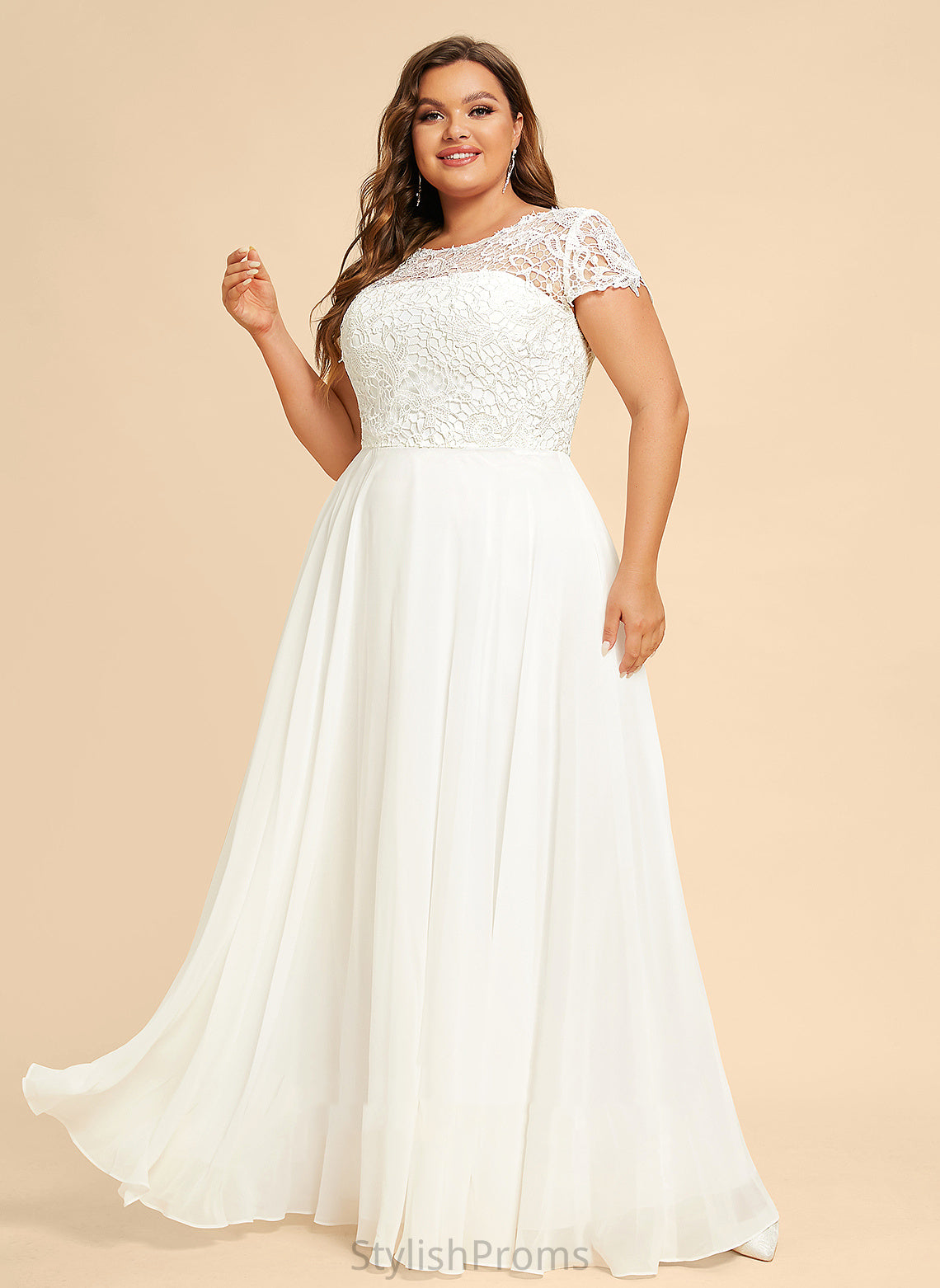 Wedding Dresses Scoop Chiffon Wedding Dress Suzanne A-Line Lace Floor-Length