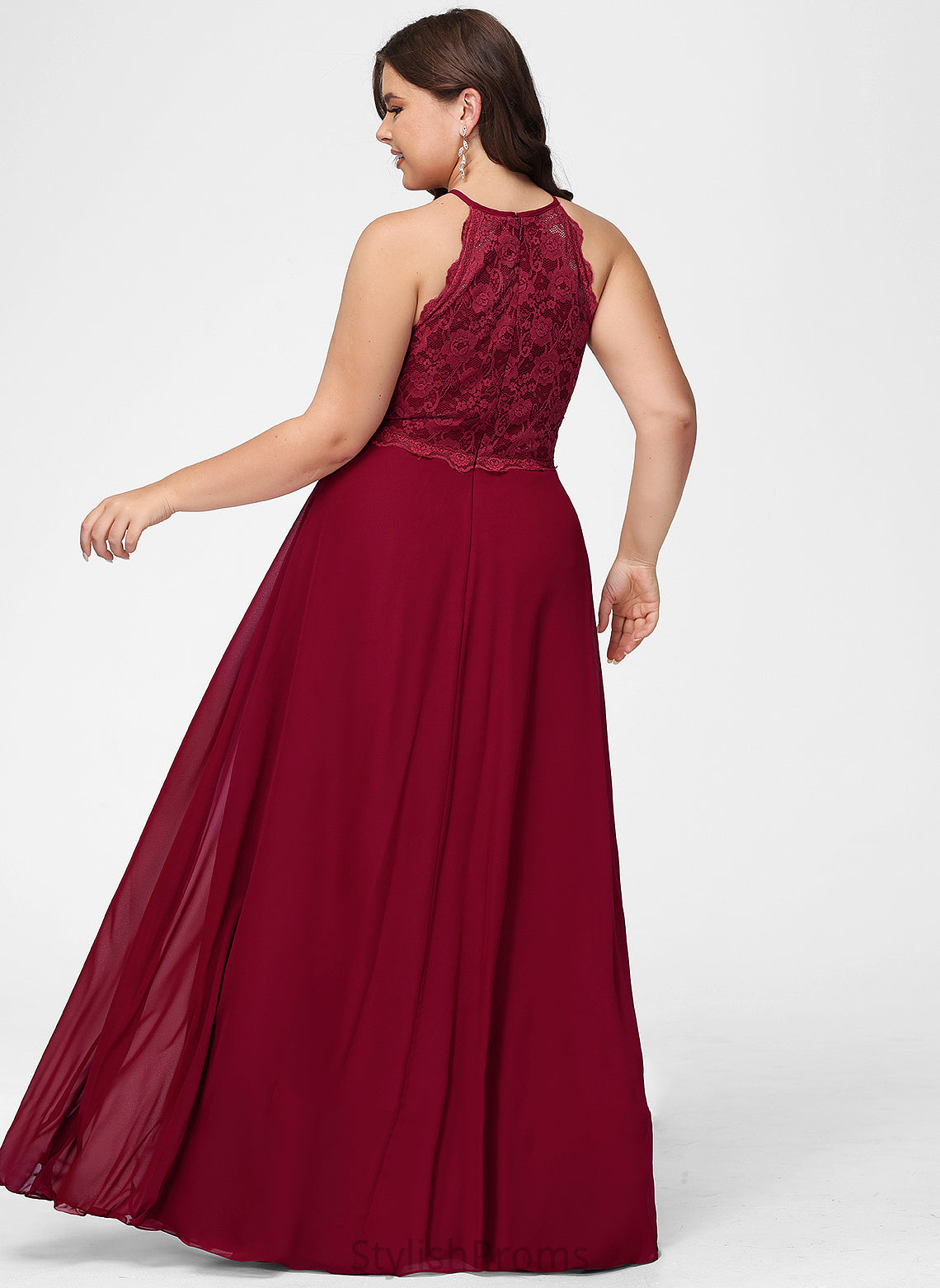 Lace Length Silhouette Floor-Length Scoop Neckline Straps&Sleeves A-Line Fabric Tianna Sleeveless Floor Length Bridesmaid Dresses