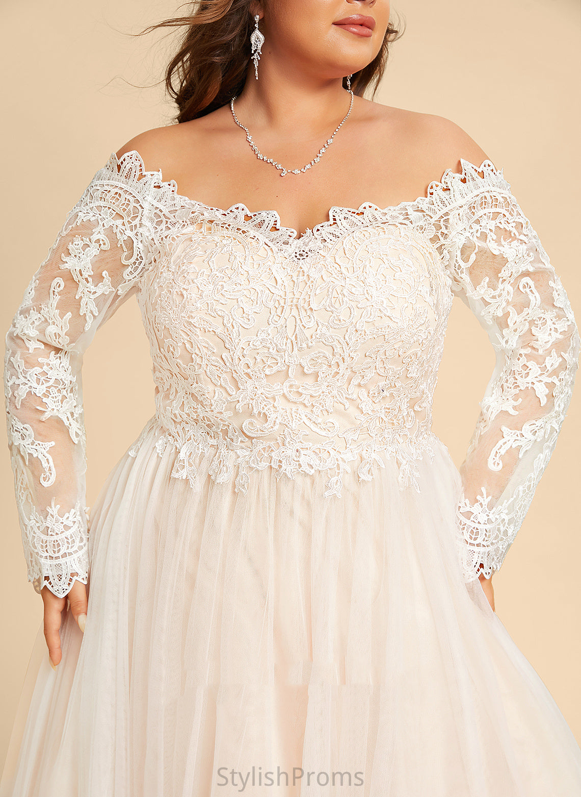 Off-the-Shoulder Chapel Anaya Dress Wedding Train Wedding Dresses Ball-Gown/Princess Lace Tulle