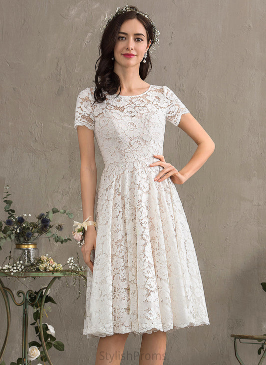 Shaniya Wedding Wedding Dresses Lace Neck Dress A-Line Knee-Length Scoop