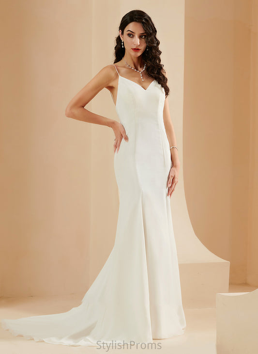 Train Wedding V-neck Court Dress Wedding Dresses Mireya Trumpet/Mermaid