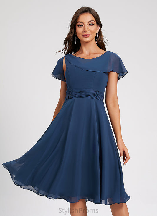 Scoop A-Line Neck Knee-Length Cocktail Chiffon With Cocktail Dresses Ruffle Dress Pleated Ruth