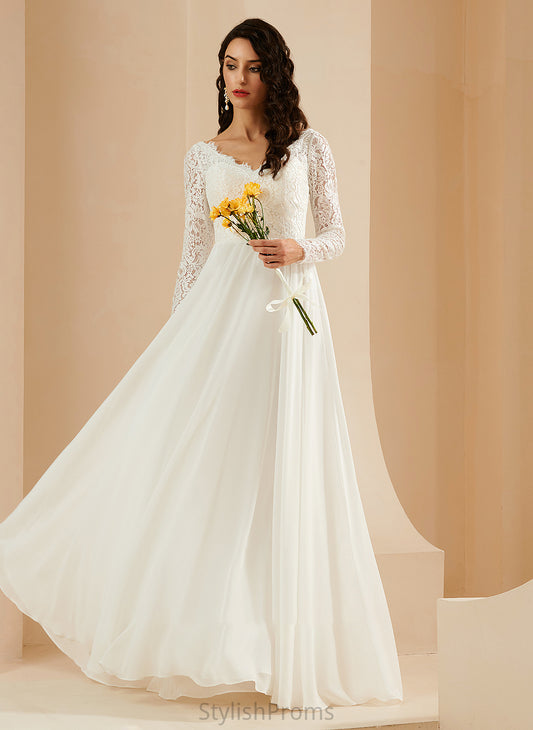 Sweep Train Dress Harmony With Lace Wedding Wedding Dresses A-Line V-neck