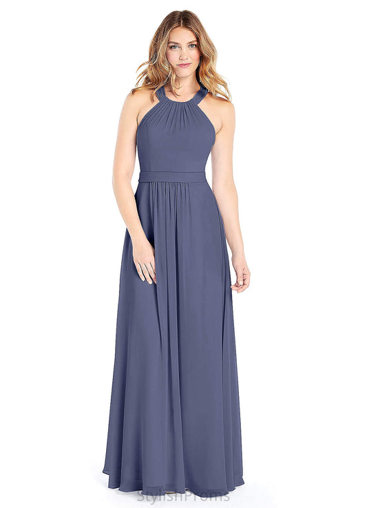 Jocelynn Satin Sleeveless Natural Waist Trumpet/Mermaid Floor Length Straps Bridesmaid Dresses