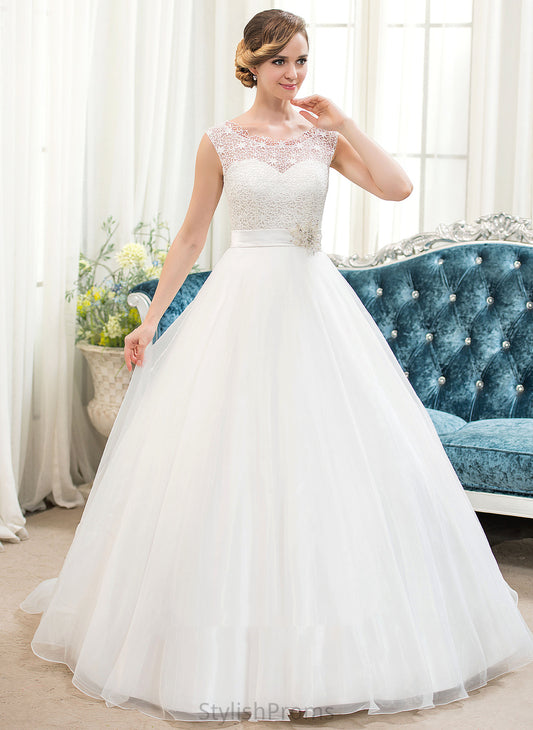 Lace Sweep Wedding Dresses Beading Satin Milagros Wedding Train Organza Ball-Gown/Princess Sequins With Dress