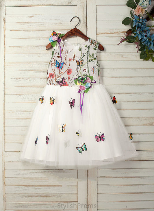 Scoop Flower Girl Dresses Dress - A-Line Kassidy Sleeveless Tulle/Lace Flower With Girl Flower(s) Knee-length Neck