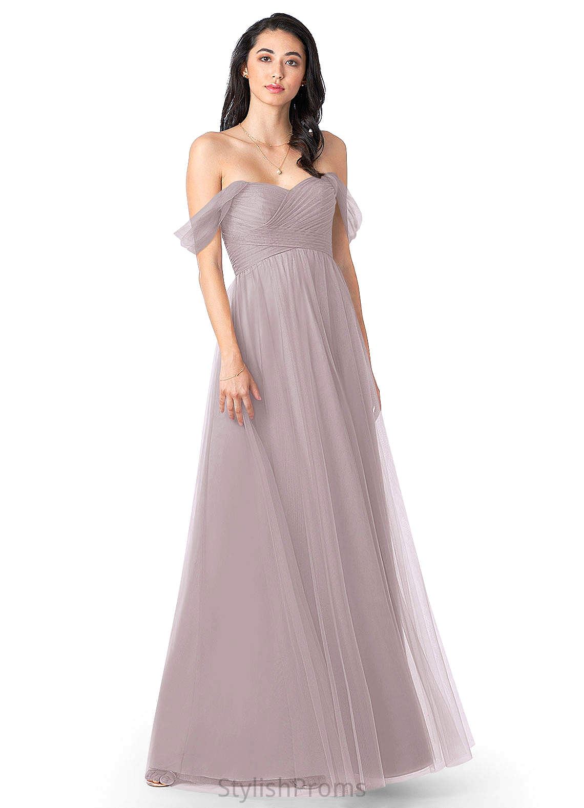 Adison Spandex Floor Length Sleeveless Off The Shoulder Natural Waist Trumpet/Mermaid Bridesmaid Dresses