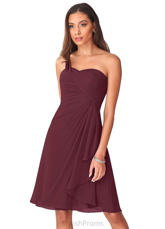 Rebecca Floor Length Natural Waist Sleeveless One Shoulder Trumpet/Mermaid Velvet Bridesmaid Dresses