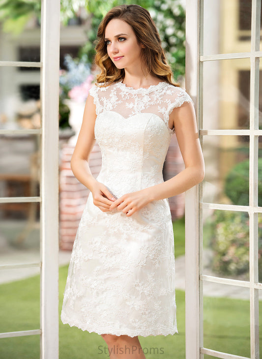 Wedding Dresses Wedding A-Line Knee-Length Dress Phoenix Lace Scoop Neck