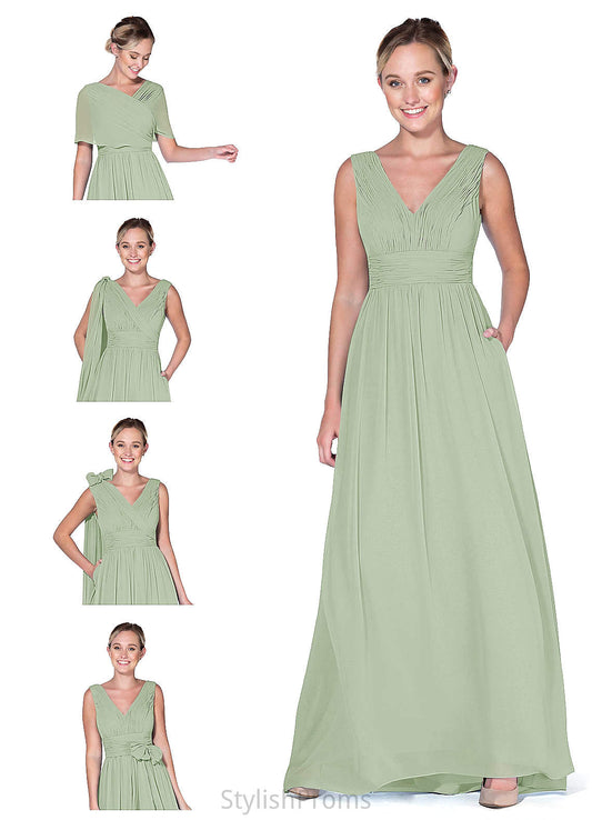 Yazmin Floor Length Trumpet/Mermaid Sleeveless Natural Waist Straps Satin Bridesmaid Dresses