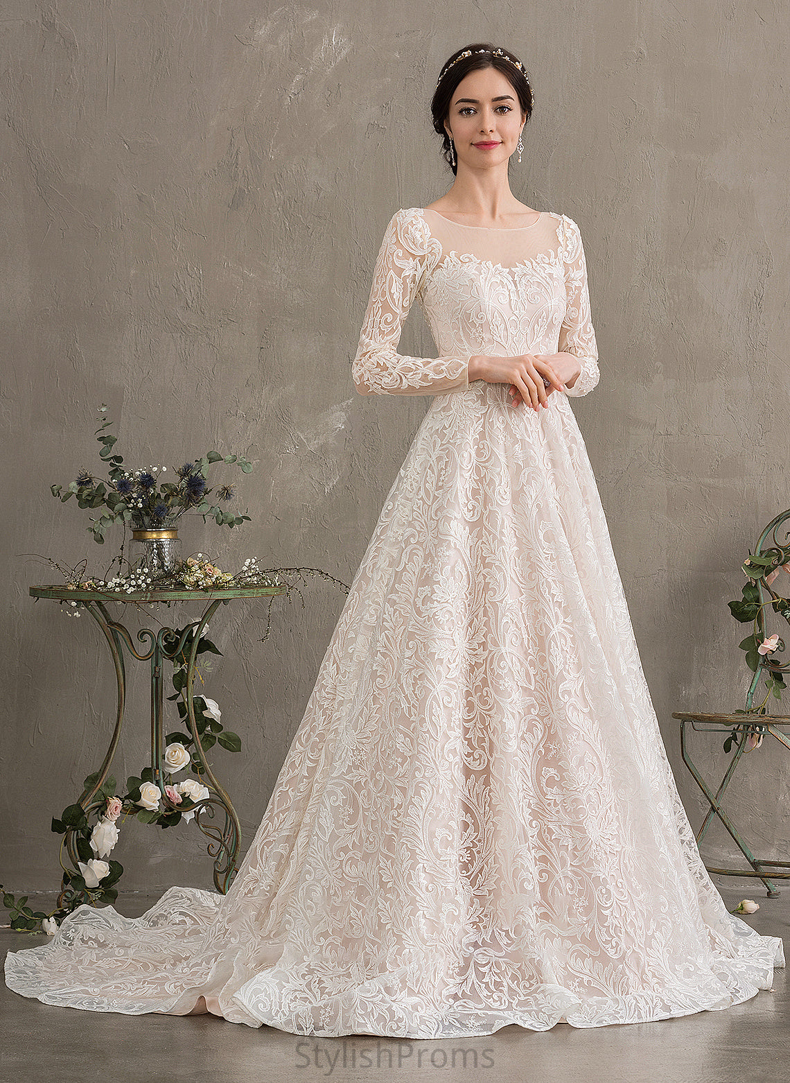 Wedding Dresses Ball-Gown/Princess Wedding Court Train Alisson Illusion Lace Dress