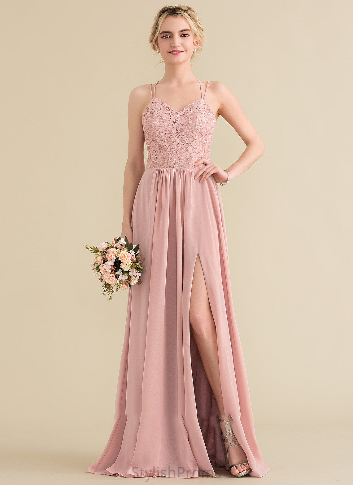 Fabric A-Line Length Neckline SplitFront Embellishment Sweetheart Silhouette Floor-Length Karlie Trumpet/Mermaid One Shoulder Bridesmaid Dresses