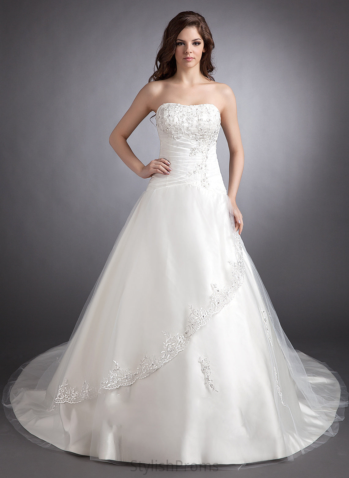 Chapel Wedding Dresses Reagan Dress Beading Train Lace Ball-Gown/Princess With Sweetheart Satin Wedding