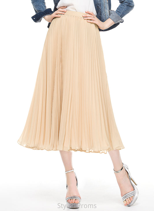 Tea-Length Pleated With Rayna Cocktail A-Line/Princess Skirt Chiffon Cocktail Dresses