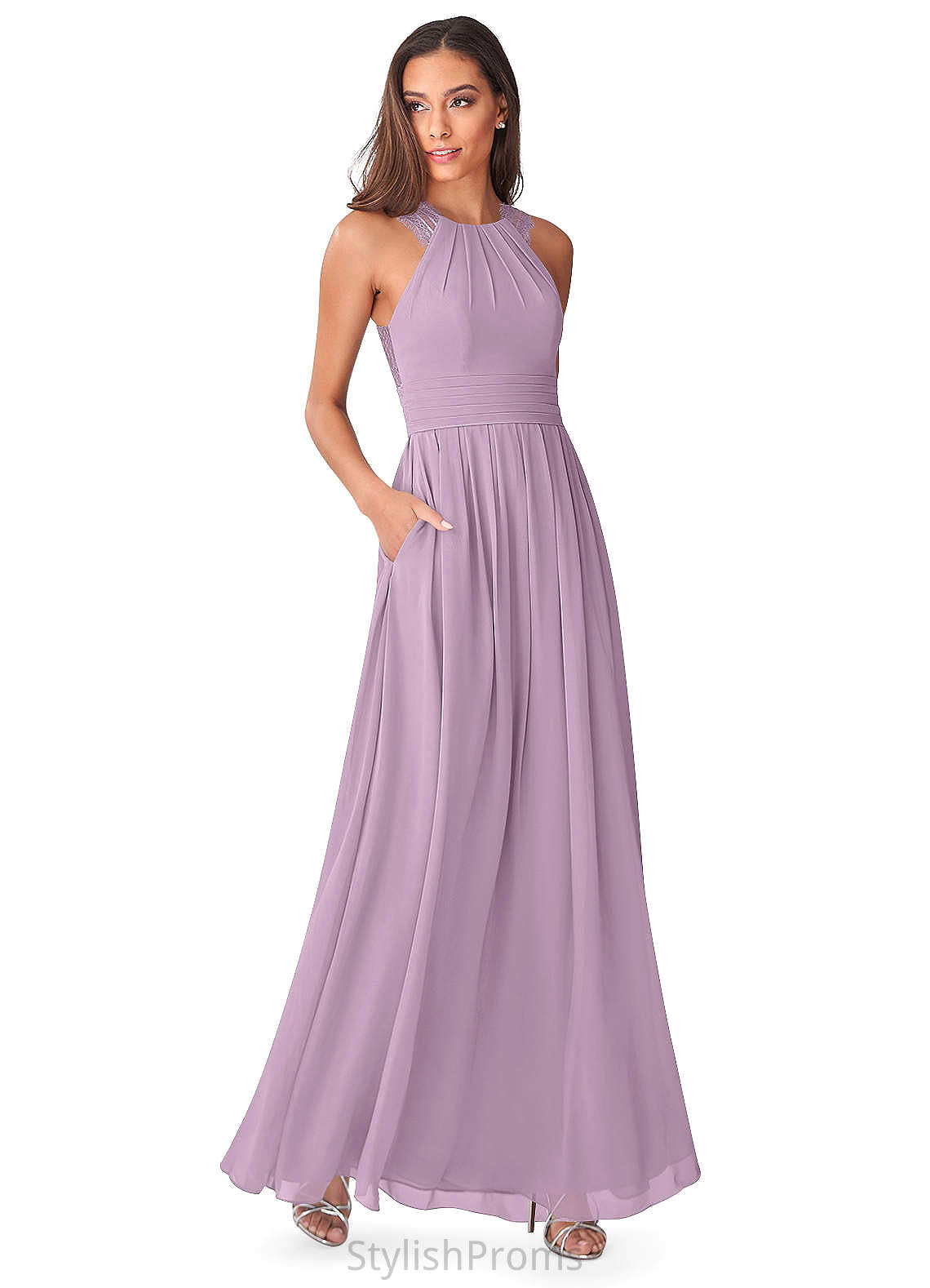 Mya Floor Length Natural Waist Trumpet/Mermaid Sleeveless Spaghetti Staps Bridesmaid Dresses