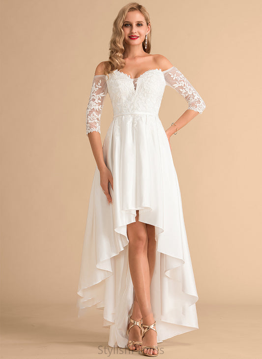 Lace Charlize Satin A-Line Dress Wedding Wedding Dresses Asymmetrical