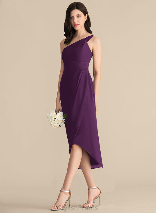 One-Shoulder Asymmetrical Jaylyn Chiffon Cocktail Ruffle With Cocktail Dresses Sheath/Column Dress