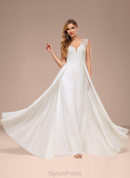 Train A-Line Lace Rosalie Chiffon V-neck Wedding Sweep Dress Wedding Dresses