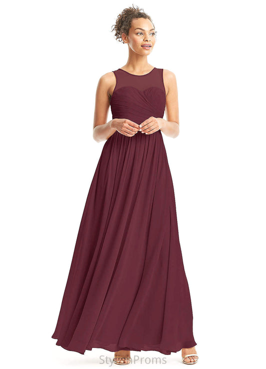 Jackie Natural Waist Floor Length Sleeveless Trumpet/Mermaid Spaghetti Staps Bridesmaid Dresses