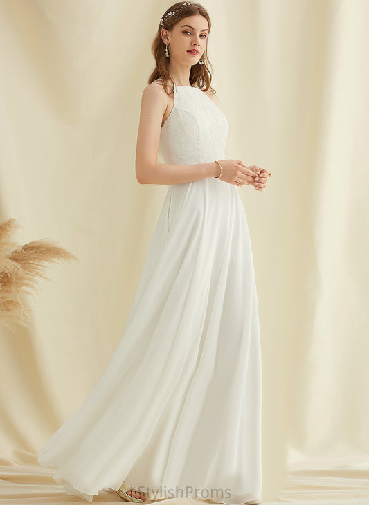 Alivia Chiffon A-Line Dress Floor-Length Lace Wedding Dresses Wedding