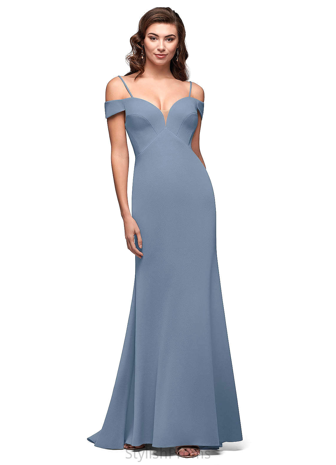 Lillianna Floor Length Sleeveless Trumpet/Mermaid Natural Waist Scoop Bridesmaid Dresses