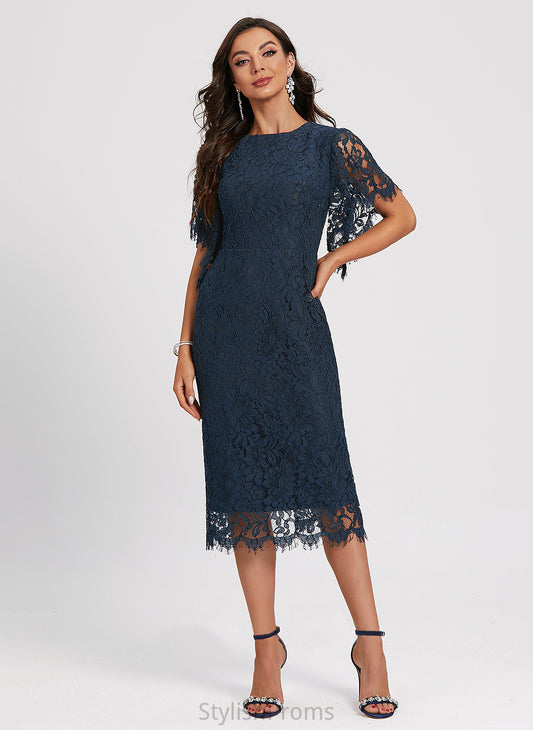 Dress Knee-Length Scoop Sheath/Column Lace Zoe Cocktail Cocktail Dresses Neck