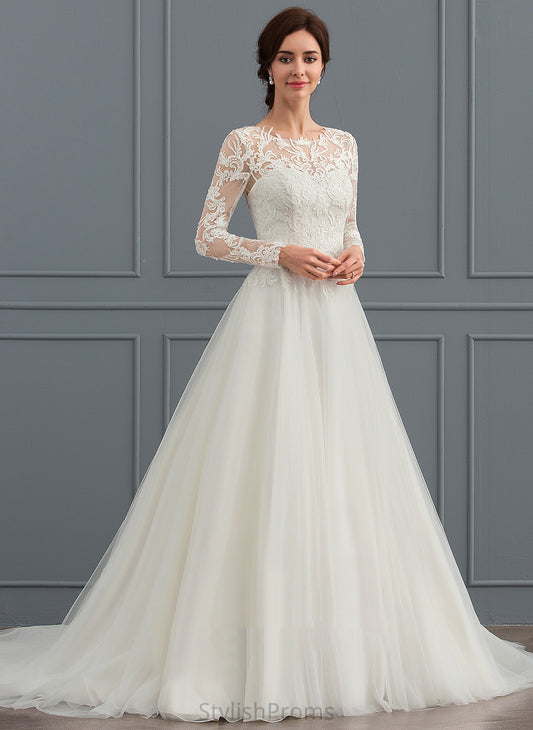 Sweep Ball-Gown/Princess Lace Liliana Tulle Wedding Dresses Train Dress Wedding