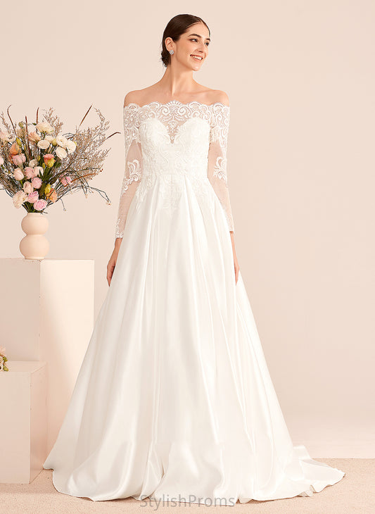 Lace Court With Wedding Dresses Dress Wedding Off-the-Shoulder Ball-Gown/Princess Alicia Train