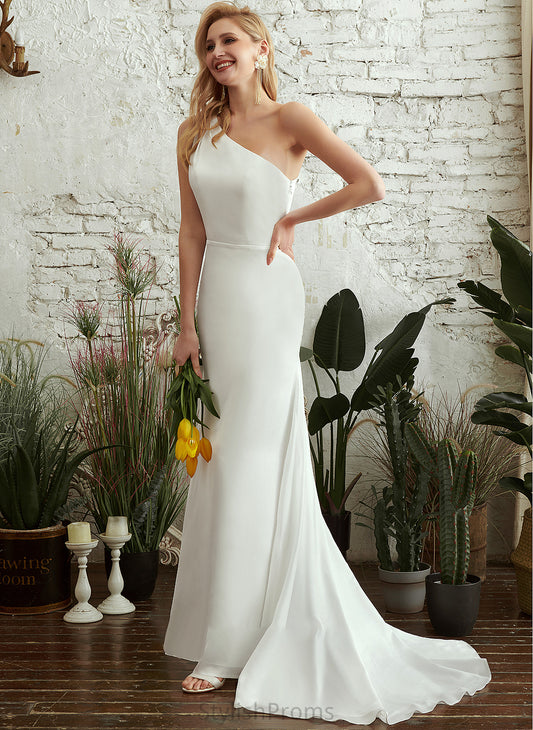 Train Wedding Dresses One-Shoulder Trumpet/Mermaid Dress Anabella Sweep Wedding